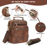 Jack&Chris Leather Man Purse Shoulder Bag,Small Mens Crossbody Messenger Bags for Work,Men Satchel Handbag - Image 5